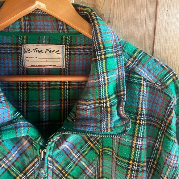 Free People We The Free Wind River Plaid Flannel Pullover Shacket - Picture 4 of 6